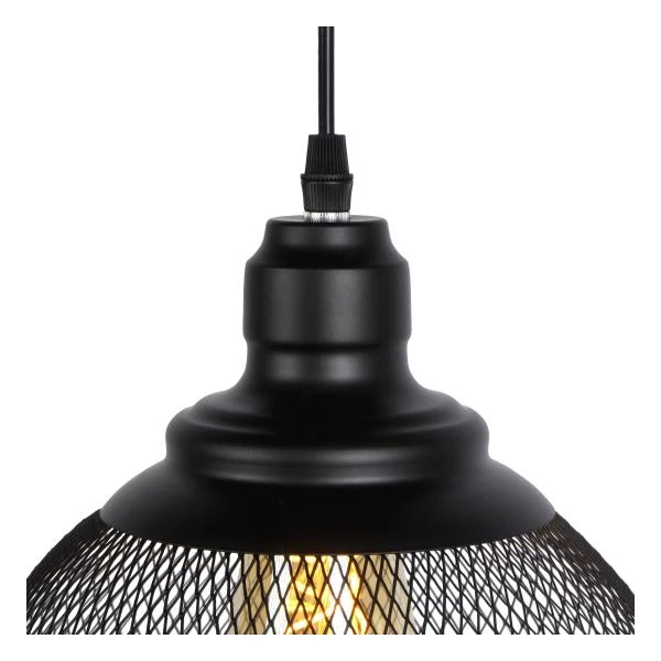 Lucide MESH - Pendant light - Ø 22 cm - 1xE27 - Black - detail 2